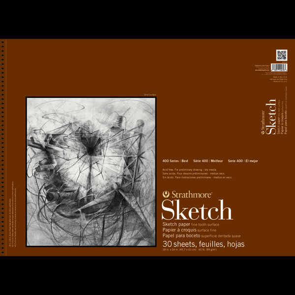 Strathmore Artist Papers Strath Sketch S 400 18X24 30Sht 60Lbs 455-18-1